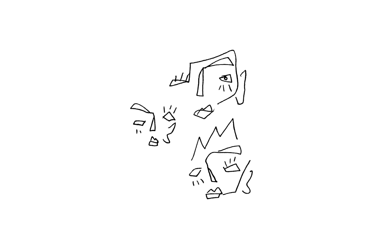 Three minimalist faces showcasing simplicity and subtle expression. Line-art tattoo design perfect for understated elegance and modern aesthetics.